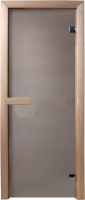 Стеклянная дверь для бани/сауны Doorwood 190х70 (сатин, коробка хвоя) - 