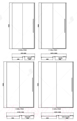 Душевая дверь RGW SV-12-B / 32321210-14 (100x195, черный/прозрачное стекло)