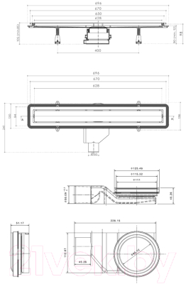 Трап для душа Pestan Bettoserb Drain Premium 650 / 13100004 (328851)