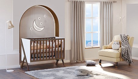 Детская кроватка Polini Kids Porto 1300 / 0002571.165 (белый/дуб крафт)