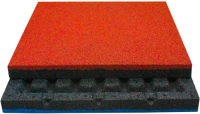 Резиновая плитка Rubtex Classic 500x500x40 рельеф (красный) - 