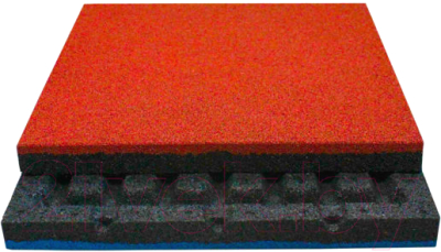 Резиновая плитка Rubtex Classic 500x500x40 рельеф (красный)
