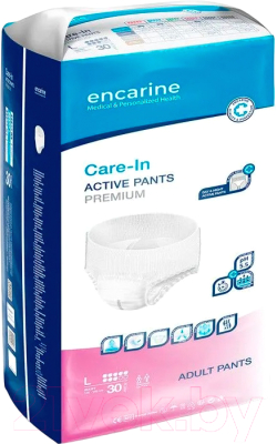 Трусы впитывающие для взрослых Encarine Premium 6 капель Large (30шт)