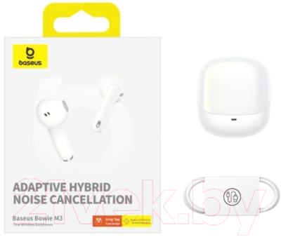 Беспроводные наушники Baseus Bowie M3 Wireless Headset Semi-In-Ear / 681201586B (белый)