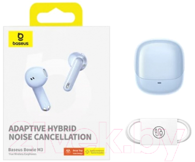 Беспроводные наушники Baseus Bowie M3 Wireless Headset Semi-In-Ear / 681201586B (белый)