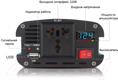 Автомобильный инвертор Soft Drive Carmaer 1200W / EDA001950901