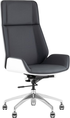 Кресло офисное TopChairs Crown SN A312 8386-16 White Back (серый/голубой) - 