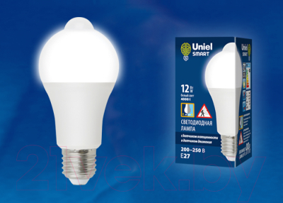 Лампа Uniel LED-A60-12W/4000K/E27/PS+MS PLS10WH / UL-00005713