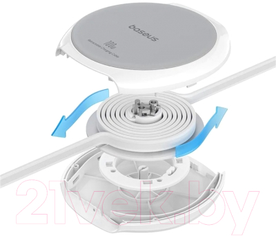 Кабель Baseus Free2Draw 100W Type-C to Type-C Retractable / 662802804B (1м, белый)