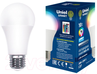 Лампа Uniel LED-A60-10W/RGB/E27/REG PLS21WH / UL-00006530