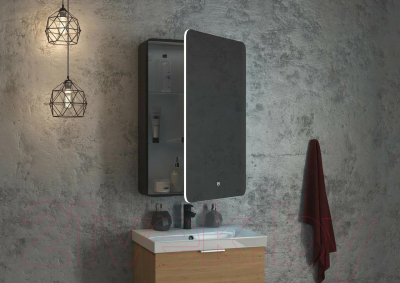Шкаф с зеркалом для ванной Континент Eltoro Led 56x85 (левый)