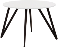 Обеденный стол Millwood Женева 2 Л18 D120 (белый/металл черный) - 