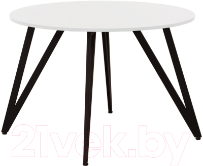Обеденный стол Millwood Женева 2 Л18 D120 (белый/металл черный)