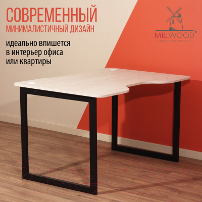 Столешница для стола Millwood Лофт Будапешт ДТ-4 Л 130x85x1.8 ПФ (дуб белый Craft)