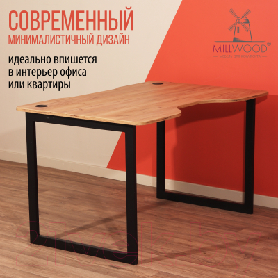 Столешница для стола Millwood Лофт Будапешт ДТ-4 Л 130x85x1.8 ПФ (дуб золотой Craft)