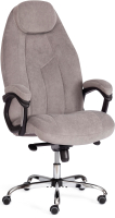 Кресло офисное Tetchair Boss Lux флок (серый) - 