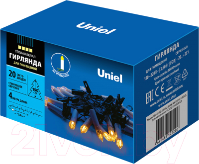 Светодиодная гирлянда Uniel ULD-S0400-020/SGA / UL-00005468 (теплый белый)