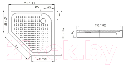 Душевой поддон IVA 90x90 / TAP90