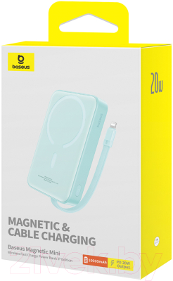 Портативное зарядное устройство Baseus Magnetic Mini 10000mAh / 663200555D (мятно-зеленый)