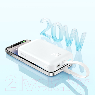 Портативное зарядное устройство Baseus Magnetic Mini 10000mAh / 663200555C (белый)