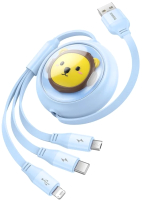 Кабель Baseus USB to Micro USB+Type-C+iP CB000063 / 662802585C (1.1м, синий) - 
