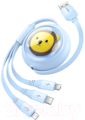 Кабель Baseus USB to Micro USB+Type-C+iP CB000063 / 662802585C (1.1м, синий)