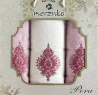 Набор полотенец Merzuka Pera / 10686 (3шт, в коробке, светло-розовый) - 