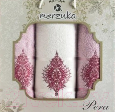 Набор полотенец Merzuka Pera / 10686 (3шт, в коробке, светло-розовый)