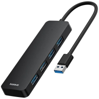 USB-хаб Baseus UltraJoy Series 4-Port HUB Lite Adapter USB-A to 4 USB 3.0 (черный) - 