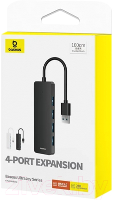 USB-хаб Baseus UltraJoy Series 4-Port HUB Lite Adapter USB-A to 4 USB 3.0 (черный)