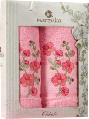 Набор полотенец Merzuka Orkide 50x90/70x140 в коробке / 11038 (розовый)