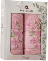 Набор полотенец Merzuka Orkide 50x90/70x140 в коробке / 11038 (розовый) - 
