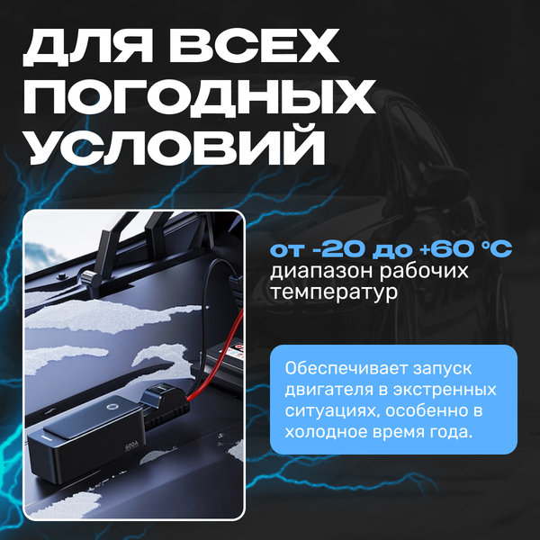 Пусковое устройство Baseus Super Energy Alpha Series Jump Starter 600A / 671200507A