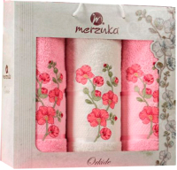 Набор полотенец Merzuka Orkide / 11039 (3шт, в коробке, светло-розовый) - 