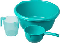 Набор пластиковой посуды Optimplast Люкс Т33134 (3пр, синий/бирюзовый) - 