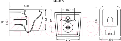 Унитаз подвесной с инсталляцией Grossman GR-4447S+900.K31.01.000+700.K31.03.100.100