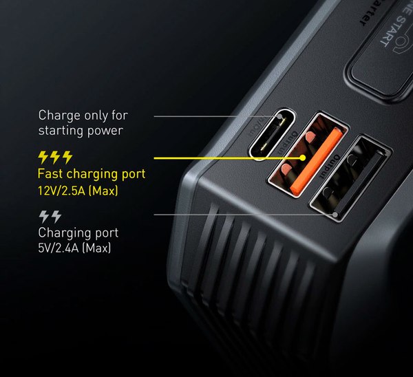 Пусковое устройство Baseus Super Energy 20000mAh 2000A / 673900005A (черный)