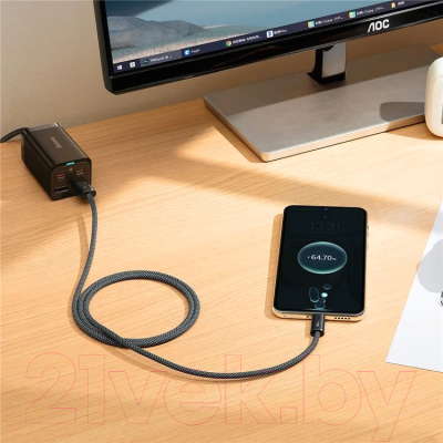 Кабель Baseus Dynamic USB to Type C / 662801545C (1м, темно-серый)