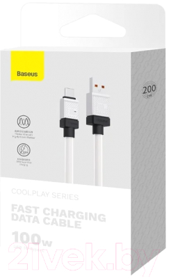 Кабель Baseus CoolPlay Series 662802352C USB to Type-C / 662802353B (2м, белый)