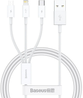 Кабель Baseus Superior Series 1m 3-in-1 Charging Cable USB to Micro/iP/Type-C (1м) - 