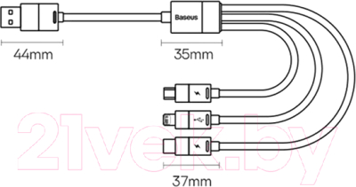 Кабель Baseus StarSpeed USB to Type-C / iP / Micro USB / 662802387A (1м)