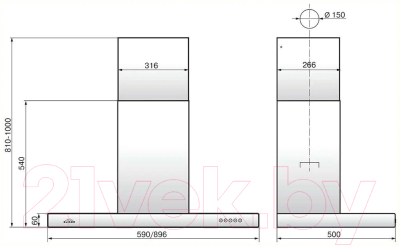 Купить Вытяжка Т-образная Elikor Фарм 90H-650-E3D  