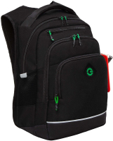 Школьный рюкзак Grizzly RB-450-1 (черный/зеленый) - 