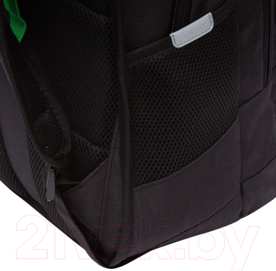 Школьный рюкзак Grizzly RB-450-1 (черный/зеленый)
