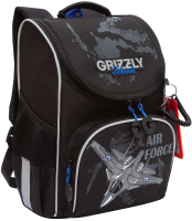 Школьный рюкзак Grizzly RAm-485-3 (черный/синий) - 