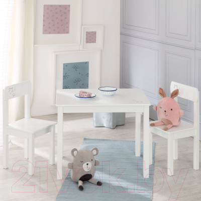 Комплект мебели с детским столом Roba Little Stars / 450017D190 (белый)