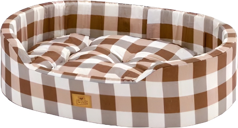 Лежанка для животных Ferplast Dandy 55 Cotone / 82942083 (коричневая клетка)