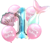 Набор воздушных шаров Sundays Party Цифра 1 / C0006044A (розовый/голубой) - 