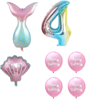 Набор воздушных шаров Sundays Party Цифра 4 / C0006044D (розовый/голубой) - 