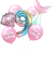 Набор воздушных шаров Sundays Party Цифра 9 / C0006044I (розовый/голубой) - 